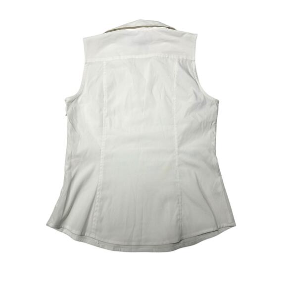 Y2k Express Women's Sleeveless White Stretch Blouse Size 10 - Picture 2 of 9